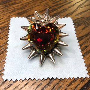 Rare Spiked AB Swarovski Crystal Ring